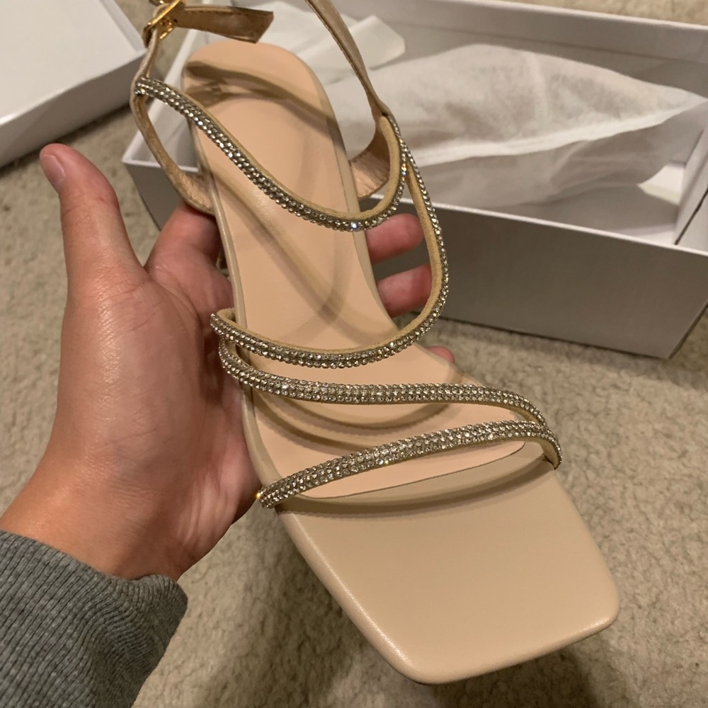 Rhinestone Chunky Strappy Sandal